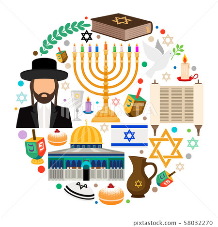 Jewish holiday symbols 58032270