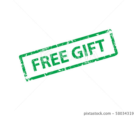Free gift stamp vector texture. Rubber cliche - Stock Illustration ...