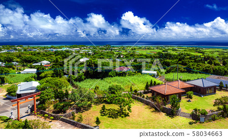 Kagoshima Prefecture, Yoron Island Scenery from the hill 6 58034663