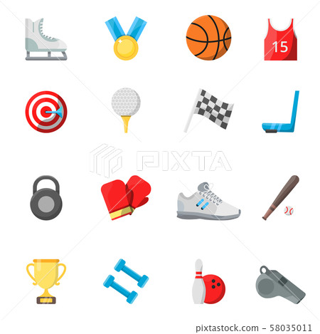 Flat sport symbols in vector style Flat sport symbols in vector style 58035011