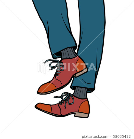 male legs walk. close-up of body part 58035452