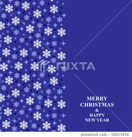 Christmas greeting card with snowflakes and - Stock Illustration ...