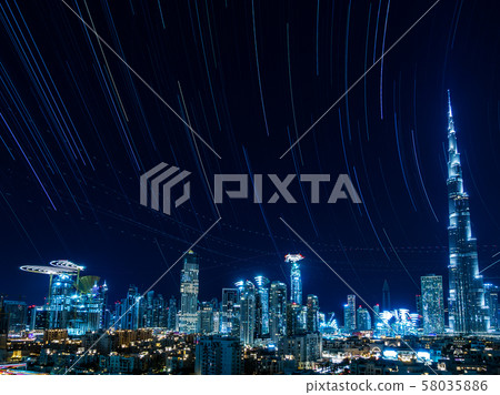 哈利法塔和星跡夜景 58035886