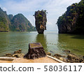 Island andaman sea in Phang Nga, Thailand. March 2019 58036117