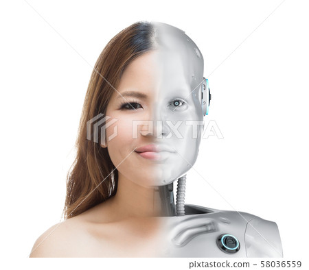 Cyborg woman or cyborg girl Cyborg woman or cyborg girl 58036559