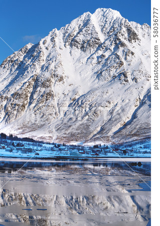 traditional norwegian wooden house 58036777