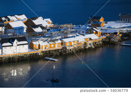 traditional norwegian wooden house 58036779