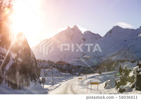 road at the norwegian mountains road at the norwegian mountains 58036811