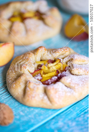 galette with peaches galette with peaches 58037027