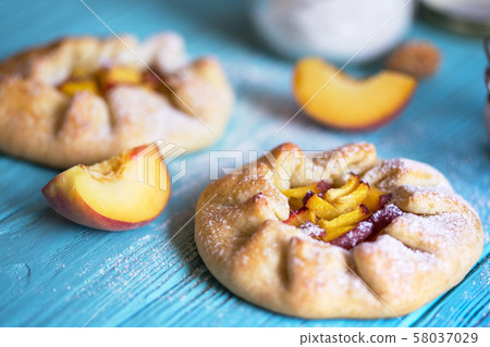 galette with peaches 58037029
