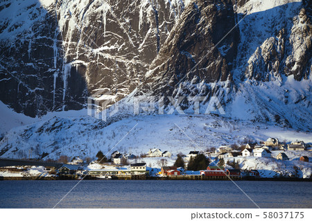 beautiful view on the city Reine 58037175