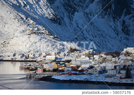 beautiful view on the city Reine 58037176