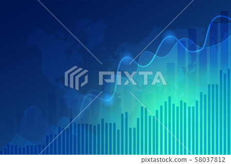 Business candle stick graph chart of stock market investment trading on blue background.Bullish point, Trend of graph. Eps10 Vector illustration. Business candle stick graph chart of stock market investment trading on blue background.Bullish point, Trend of graph. Eps10 Vector illustration. 58037812