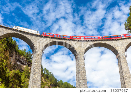 Landwasser Viaduct close-up, Switzerland 58037987