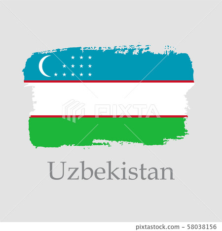Isolated Hand draw Uzbekistan flag 58038156