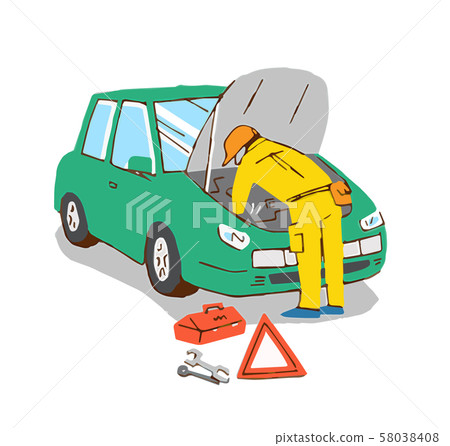 Worker doing vehicle maintenance 58038408