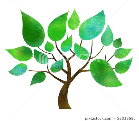 Green leaf tree texture (watercolor pencil) 58038683