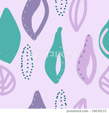 Modern organic shapes floral vector pattern. - Stock Illustration ...