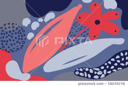 Modern blue organic shapes floral vector - Stock Illustration [58039236 ...