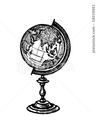 Ink sketch of globe Ink sketch of globe 58039991