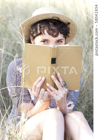 girl reads a book 58041934