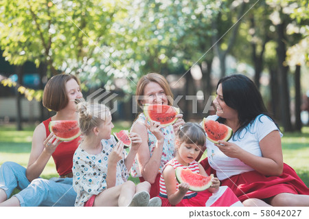 happy family at a picnic happy family at a picnic 58042027