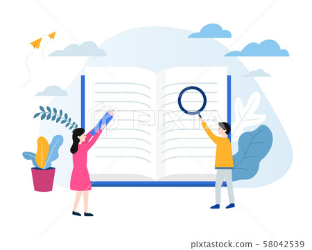 Studying Education Vector Illustrations- 58042539
