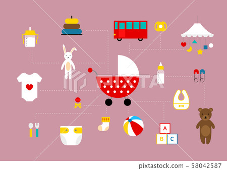 Flat Vector Objects-Baby Supplies 58042587