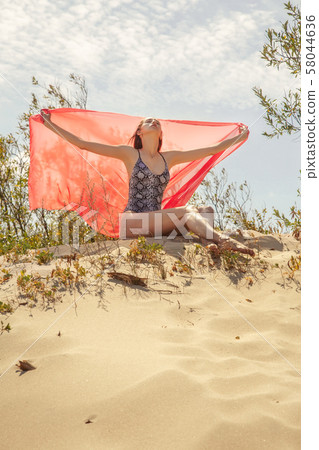 sunbath with veil 58044636