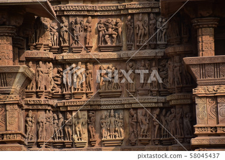 Khajuraho, India, World Heritage Khajuraho Temple, beautiful sculpture building Khajuraho, India, World Heritage Khajuraho Temple, beautiful sculpture building 58045437