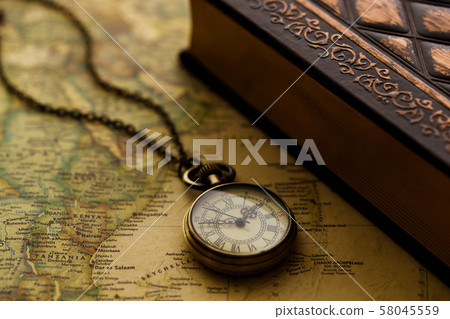 Antique clock pocket watch map retro Antique clock pocket watch map retro 58045559