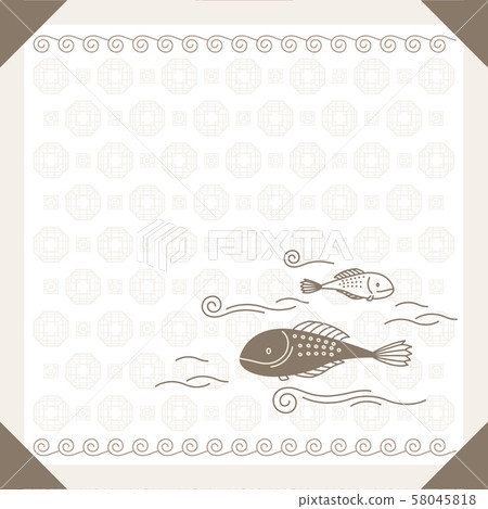 Korean traditional pattern background-Fish Korean traditional pattern background-Fish 58045818