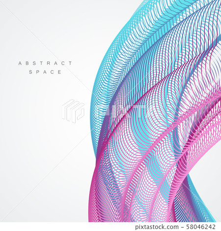 Abstract wave digital element for design and color line art background. Vector illustration Abstract wave digital element for design and color line art background. Vector illustration 58046242