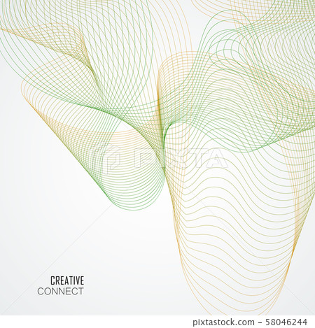 Colorful wave illustration. Abstract wave element and vector digital line art background 58046244