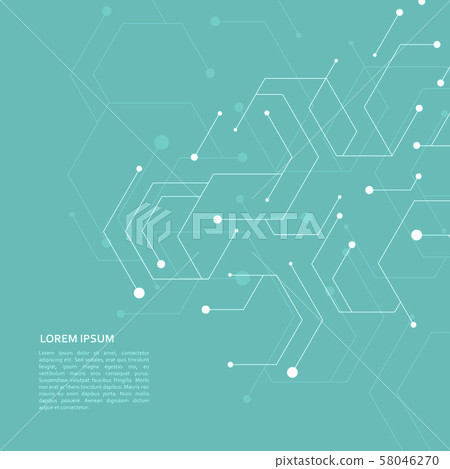 Abstract hexagon connect pattern on green... - Stock Illustration ...
