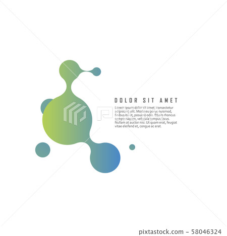 Abstract molecule vector template. For biotechnology, science, energy design 58046324