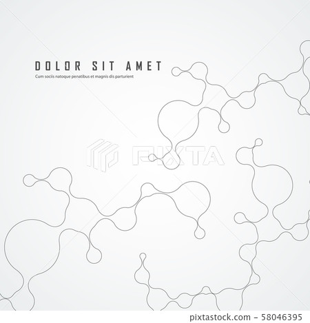 Vector connect lines and dots. Medical, Cosmetics, Biology and technology contour design 58046395