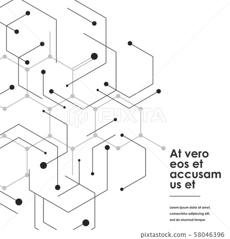 Science network pattern with connecting lines and dots on simple white background Science network pattern with connecting lines and dots on simple white background 58046396