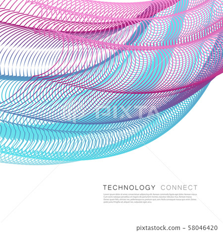 Abstract wave digital element for design and color line art background. Vector illustration Abstract wave digital element for design and color line art background. Vector illustration 58046420