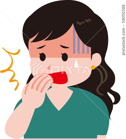 Woman in green clothes, wave hair, facial expression icon, amazing 58050388