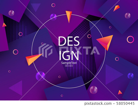 Abstract dark blue background with a set of squares and other geometric shapes 58050445