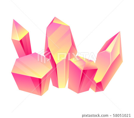 Pink crystals. Vector illustration on a white background. 58051021