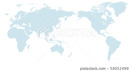 Blue dot map World map Large size 1 - Stock Illustration [58052499] - PIXTA