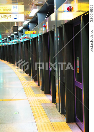 Landscape with subway platform door Landscape with subway platform door 58054992