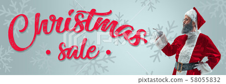 Happy Christmas Santa Claus on studio background Happy Christmas Santa Claus on studio background 58055832