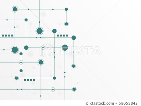 Abstract geometric Circuit connect lines and dots.Simple technology graphic background.Illustration Vector design Network technology and Connection concept. 58055842