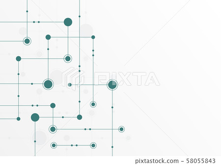 Abstract geometric Circuit connect lines and dots.Simple technology graphic background.Illustration Vector design Network technology and Connection concept. 58055843