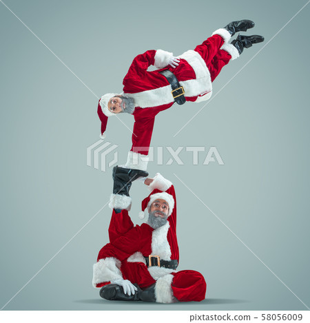 Happy Christmas Santa Claus on studio background 58056009