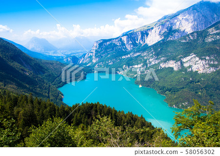 View of Molveno Lake in Italy 58056302