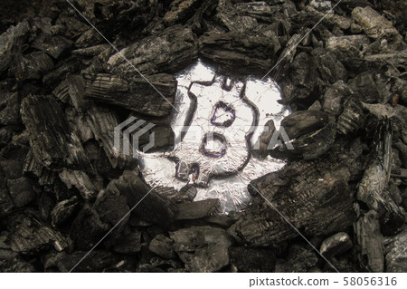 Bitcoin mining. A mine with real hardware. Symbols 58056316